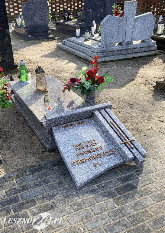 Zniszczenie grobów na cmentarzu w Świerczynie