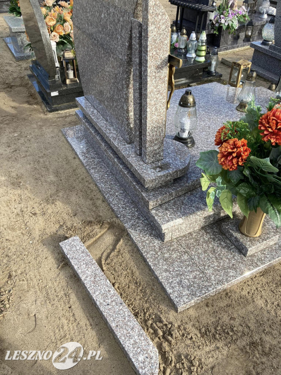 Zniszczenie grobów na cmentarzu w Świerczynie