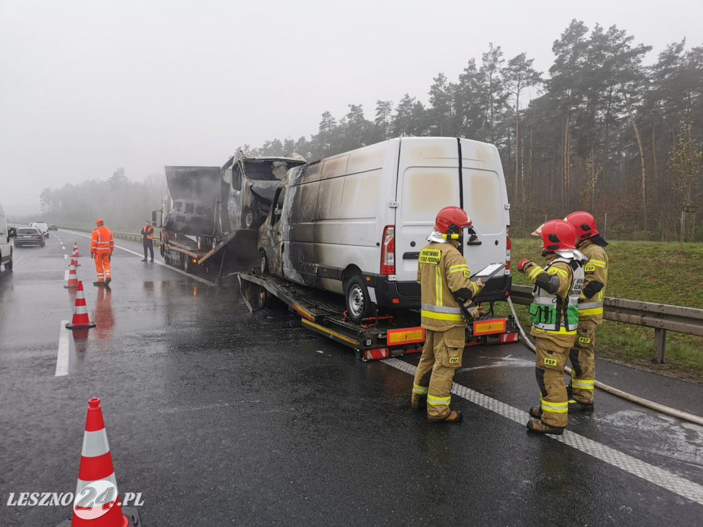 Pożar samochodów na ekspresówce