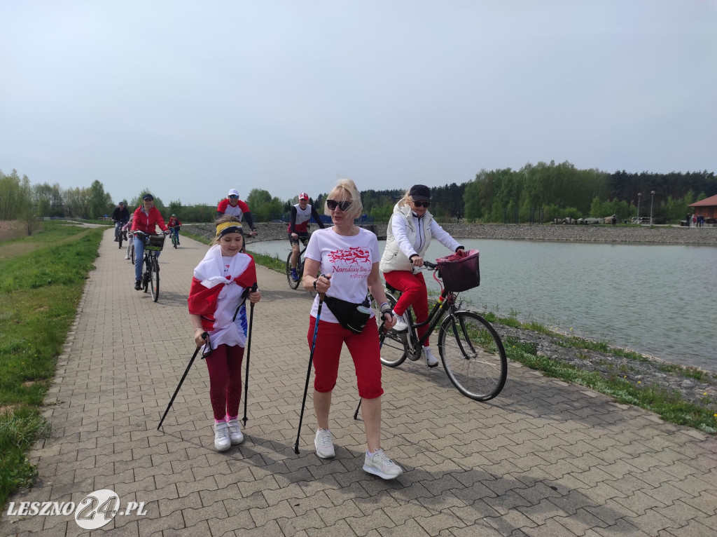 Symboliczne biało-czerwone okrążenie