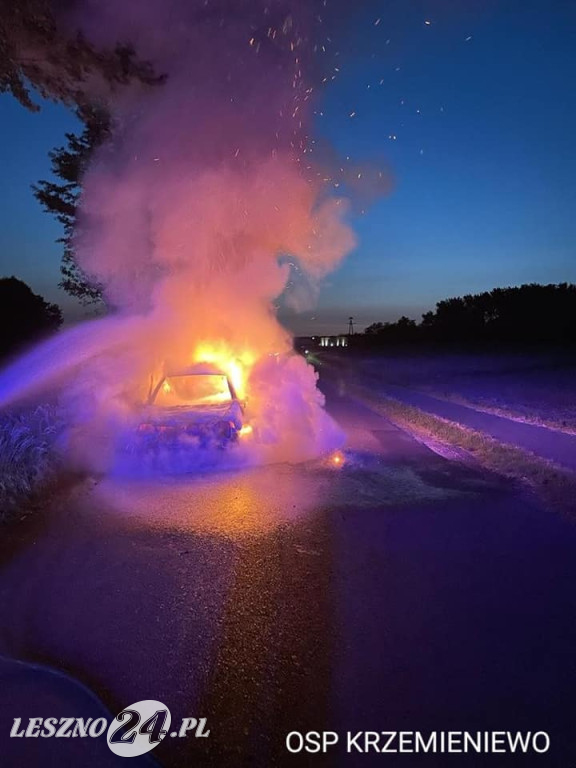 Od zwarcia całkowicie spaliło się auto