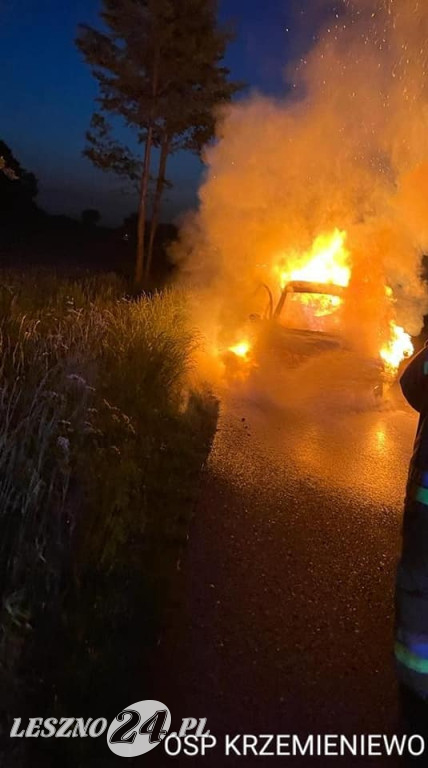 Od zwarcia całkowicie spaliło się auto
