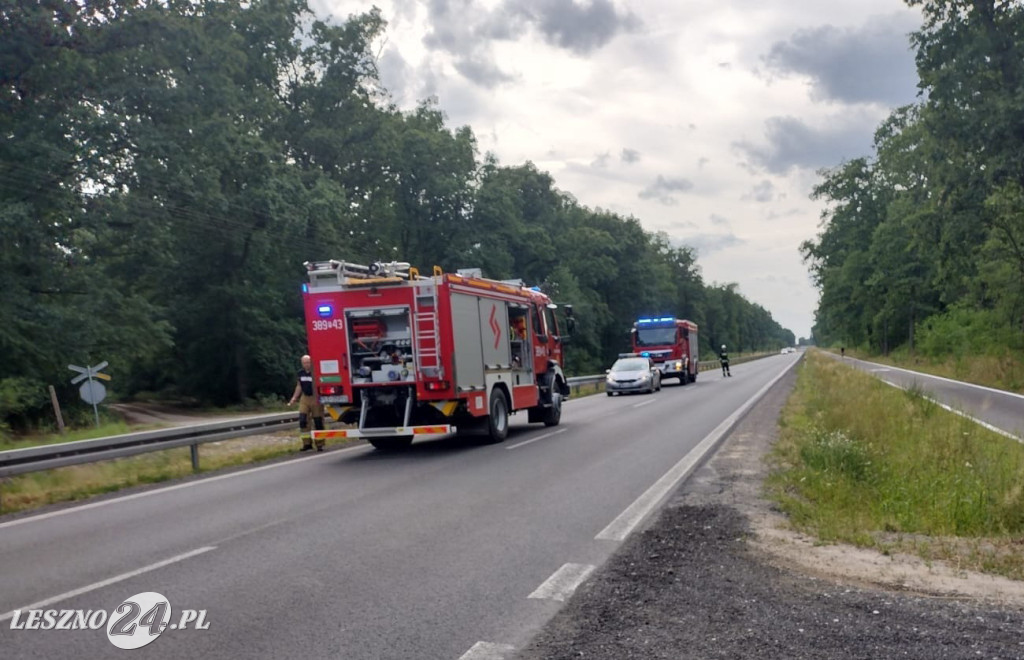 Pomiędzy Garzynem i Kąkolewem palił się samochód