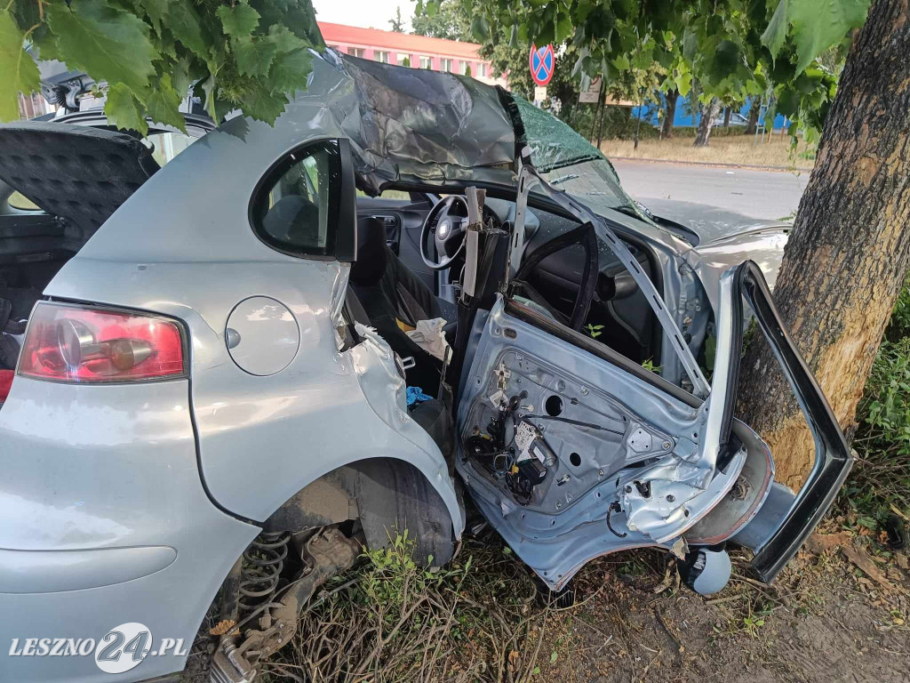 Samochód wjechał w drzewo