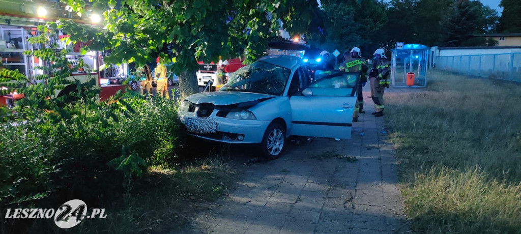 Samochód wjechał w drzewo
