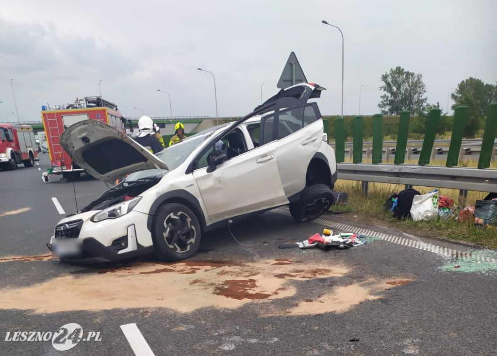 Subaru dachowało na ekspresówce