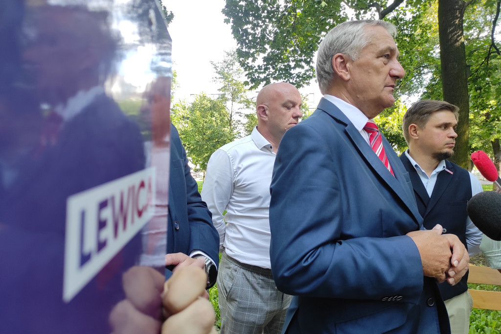 Konferencja prasowa Lewicy w Lesznie
