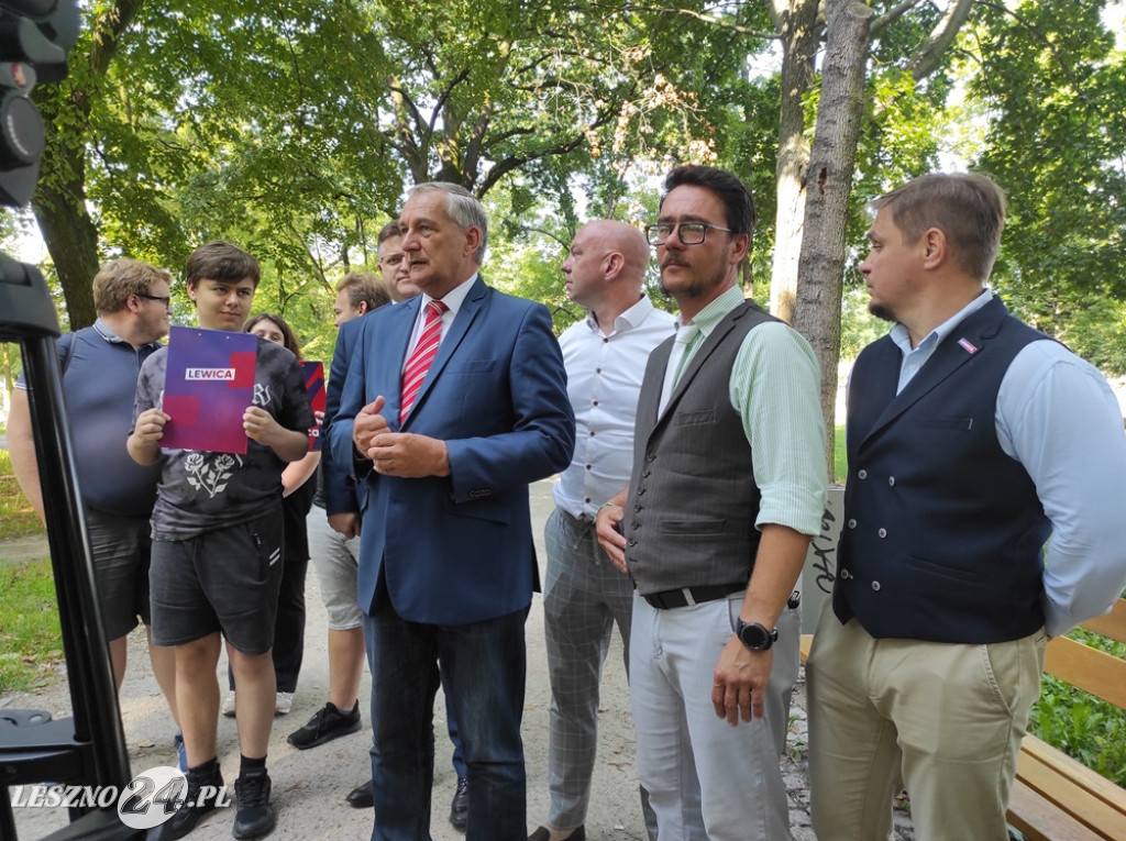 Konferencja prasowa Lewicy w Lesznie