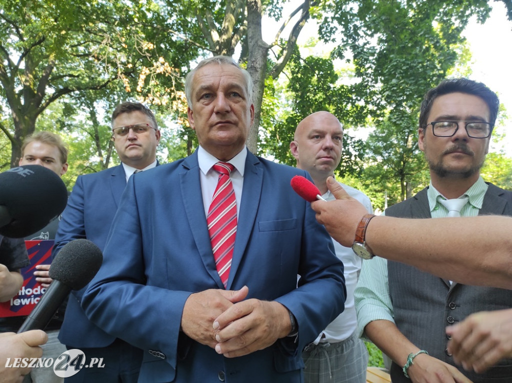 Konferencja prasowa Lewicy w Lesznie