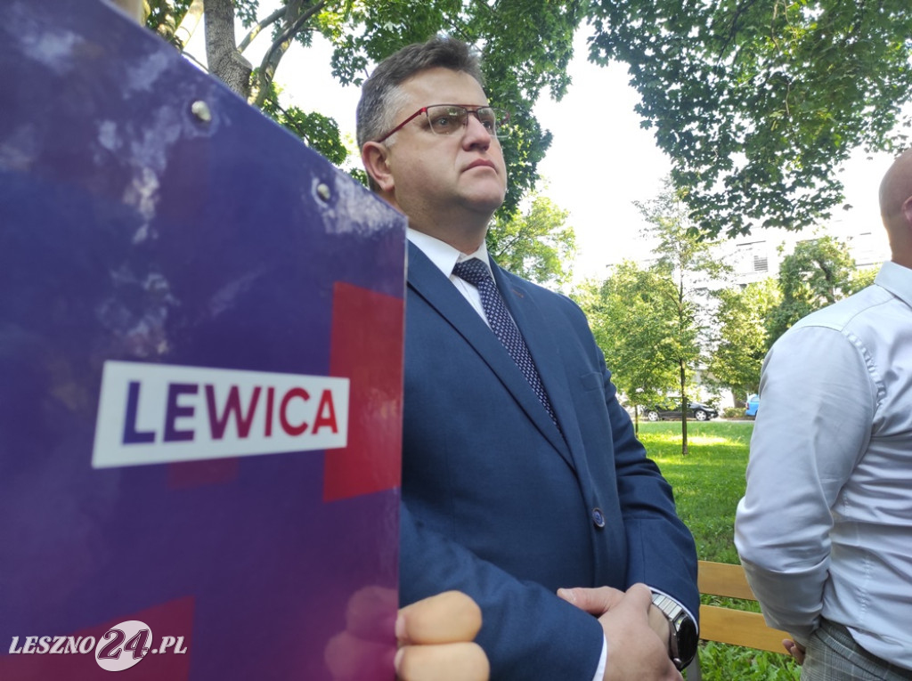 Konferencja prasowa Lewicy w Lesznie
