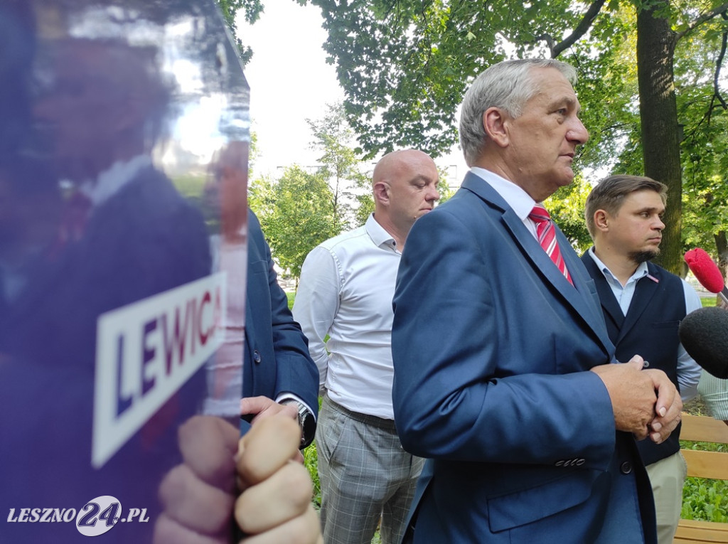 Konferencja prasowa Lewicy w Lesznie