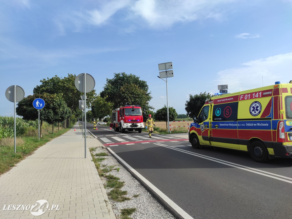 Potrąceni rowerzysta i motorowerzysta