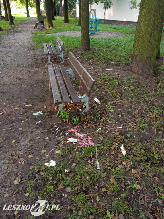 Bałagan w parku na Gronowie