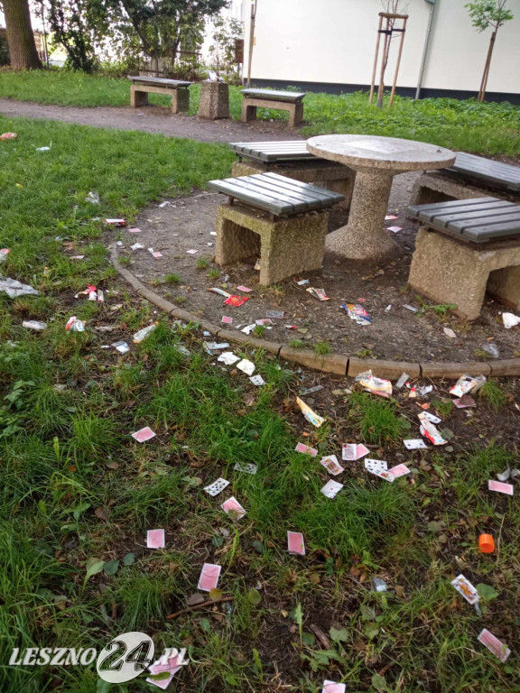 Bałagan w parku na Gronowie