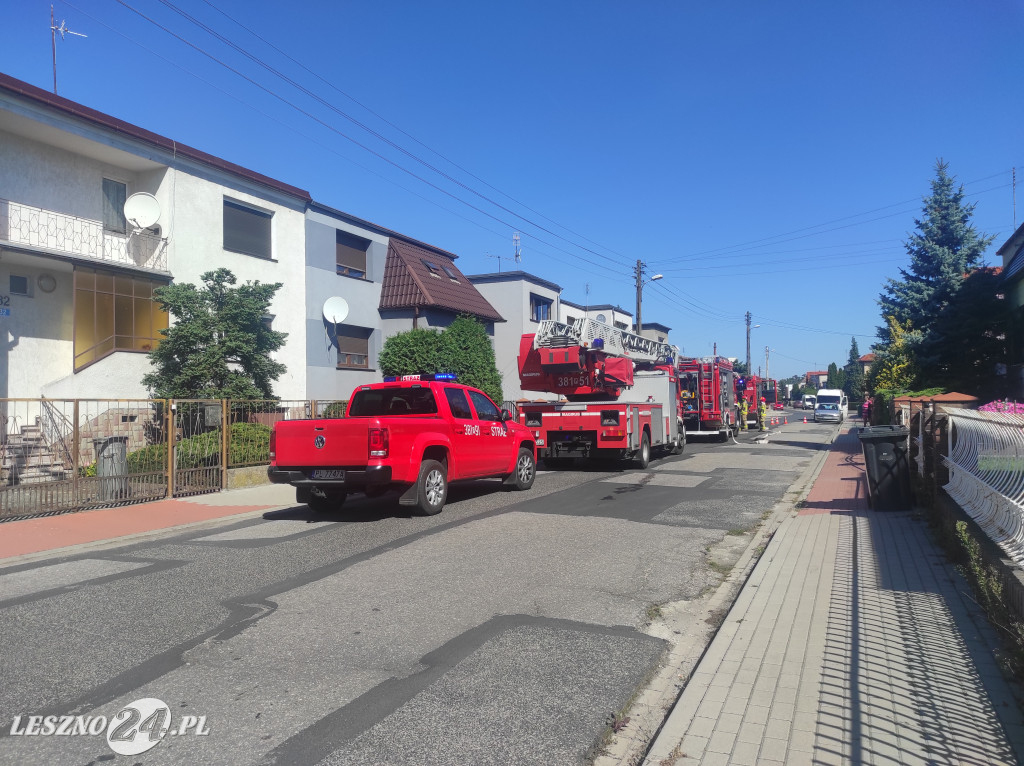 Pożar na Zatorzu w Lesznie