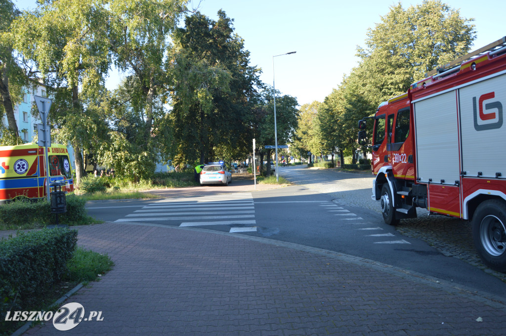Służby interweniowały na skrzyżowaniu w Lesznie