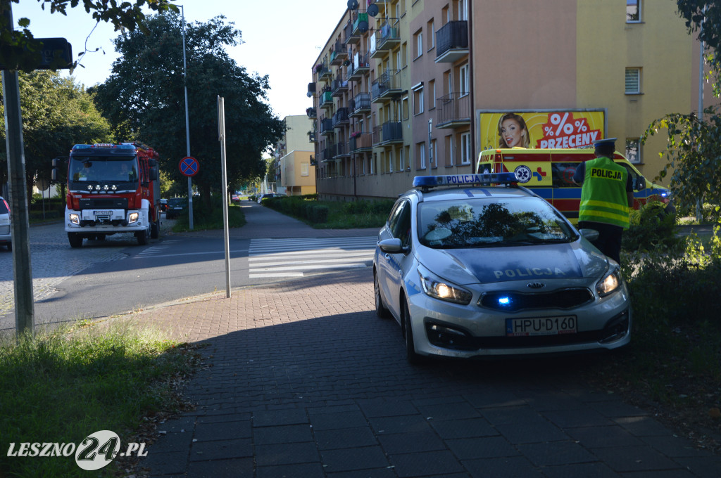 Służby interweniowały na skrzyżowaniu w Lesznie