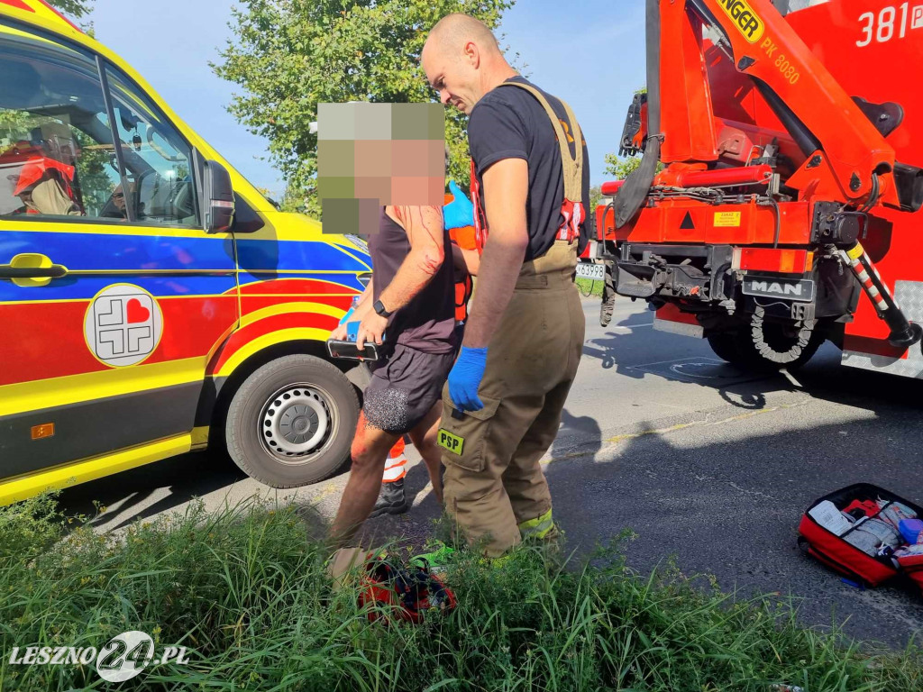 Potrącenie pieszego na Zatorzu w Lesznie