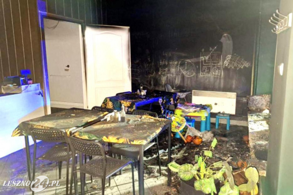 Pożar w restauracji w Lesznie