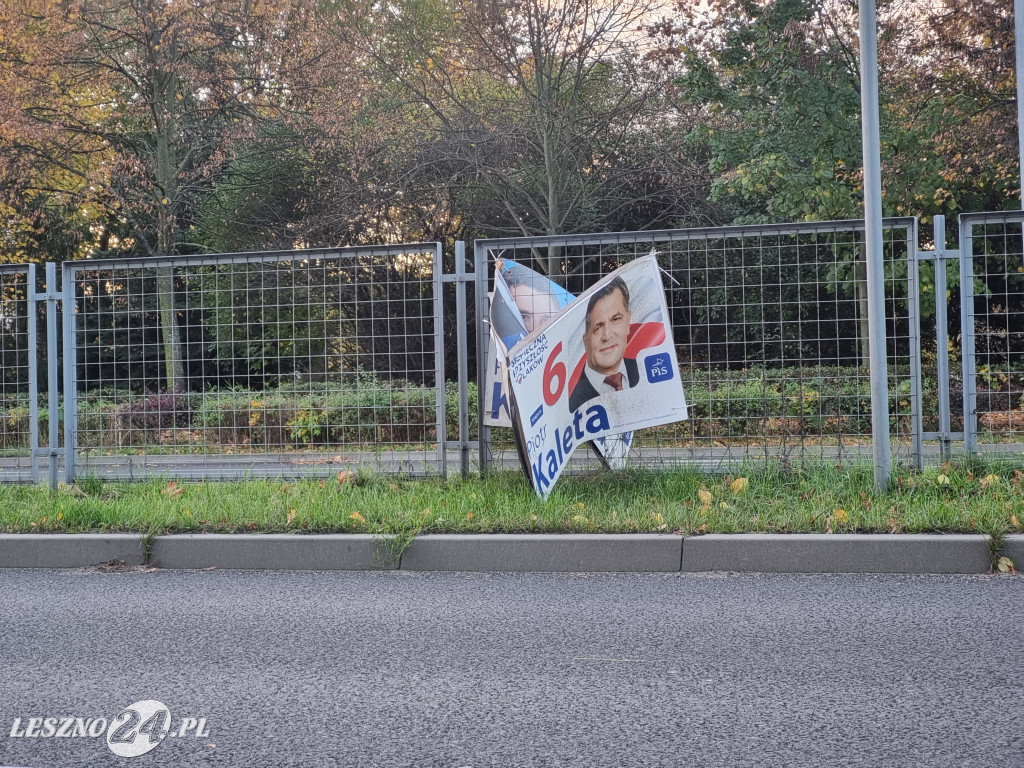 Banery posła Piotra Kalety zaśmiecają Leszno