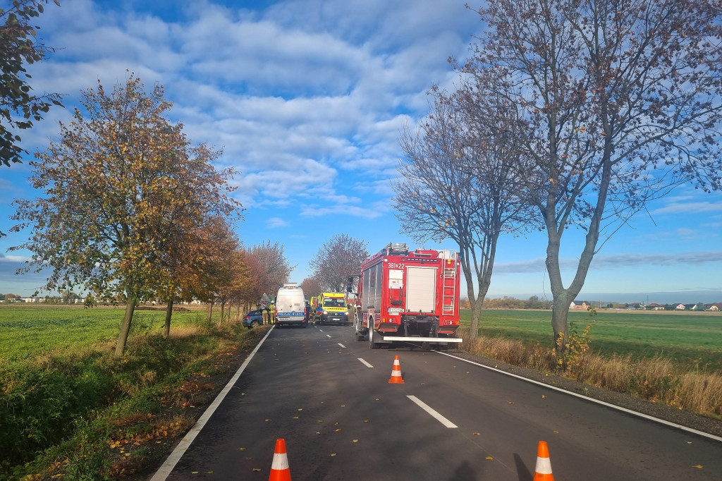 Zderzenie samochodów w Wilkowicach