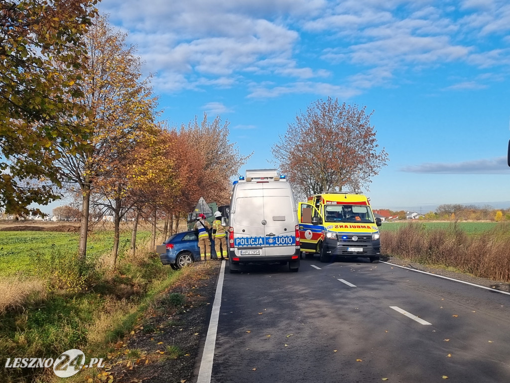 Zderzenie samochodów w Wilkowicach