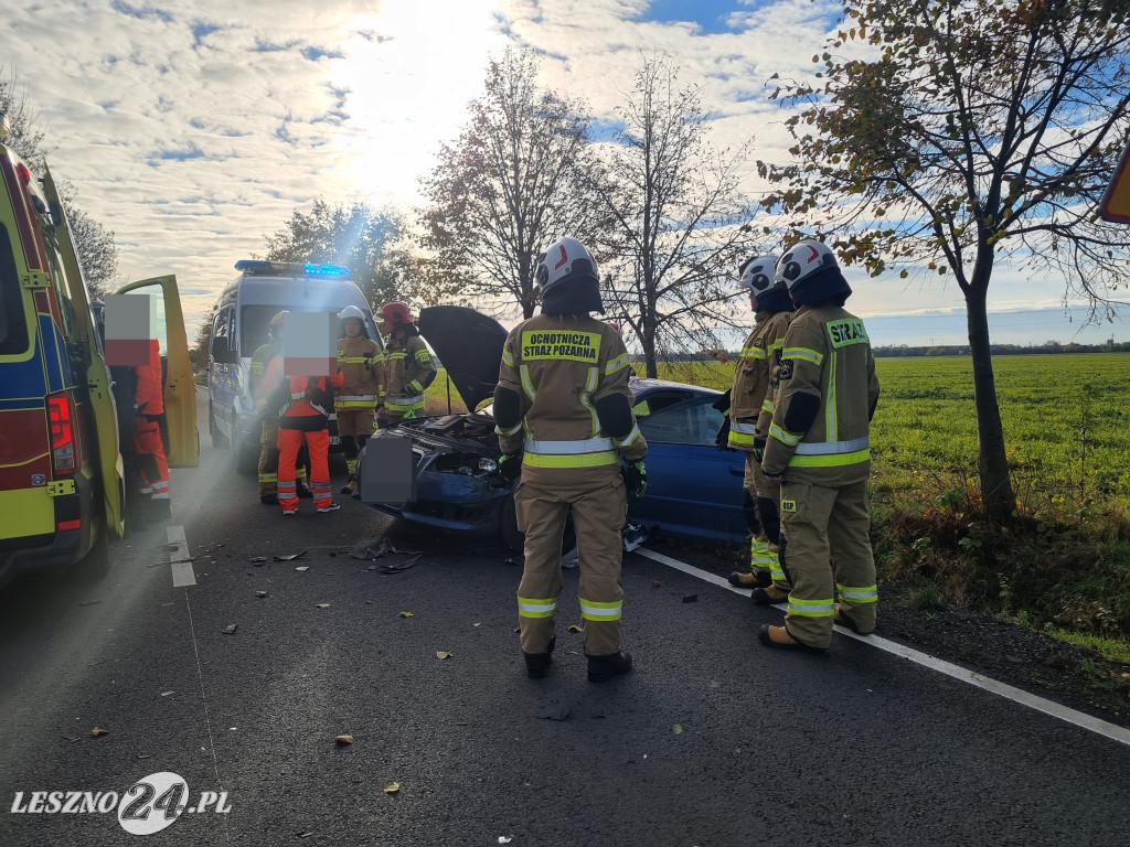 Zderzenie samochodów w Wilkowicach