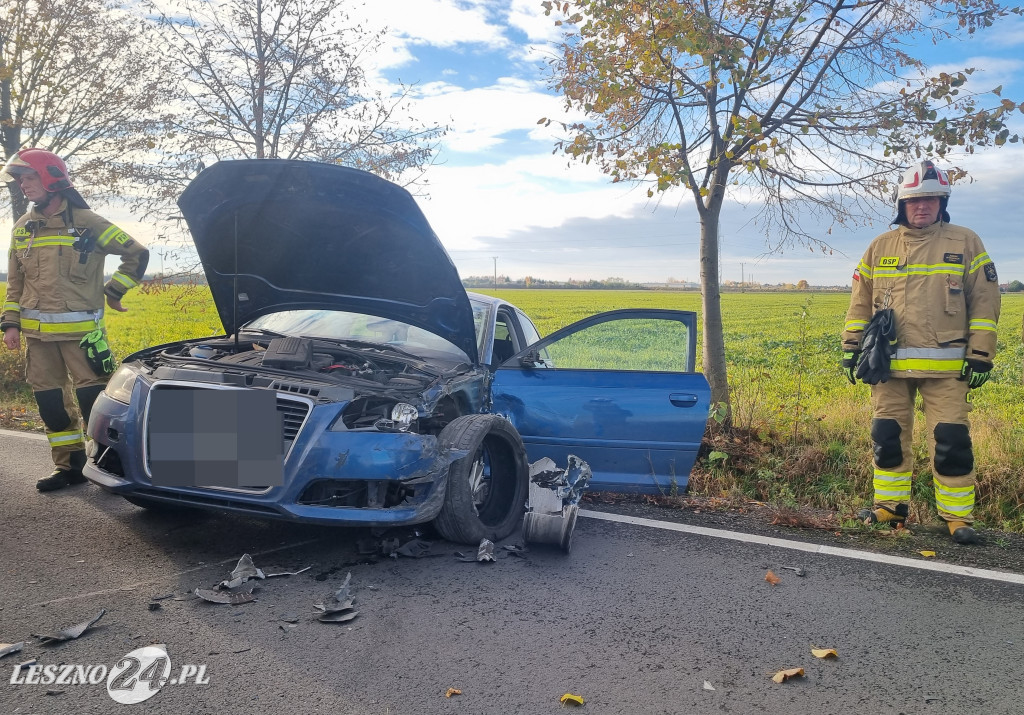 Zderzenie samochodów w Wilkowicach