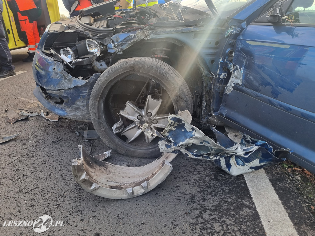 Zderzenie samochodów w Wilkowicach