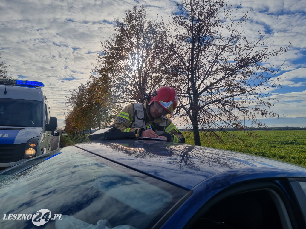 Zderzenie samochodów w Wilkowicach