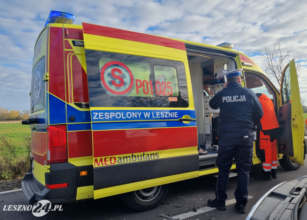 Zderzenie samochodów w Wilkowicach