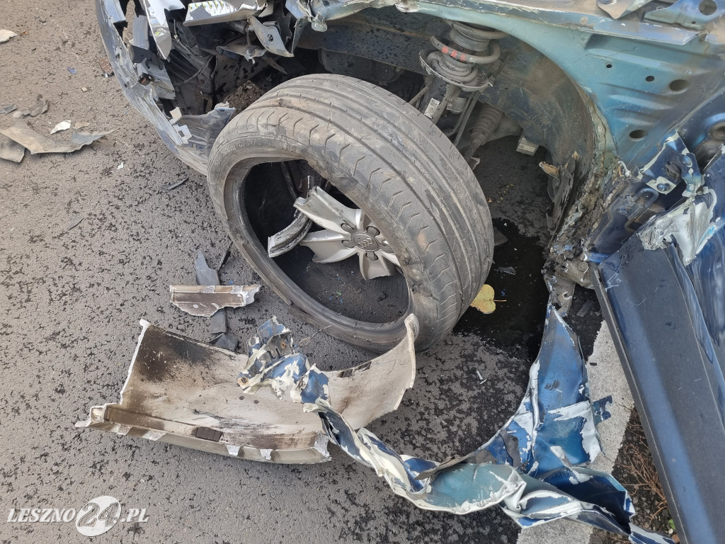 Zderzenie samochodów w Wilkowicach