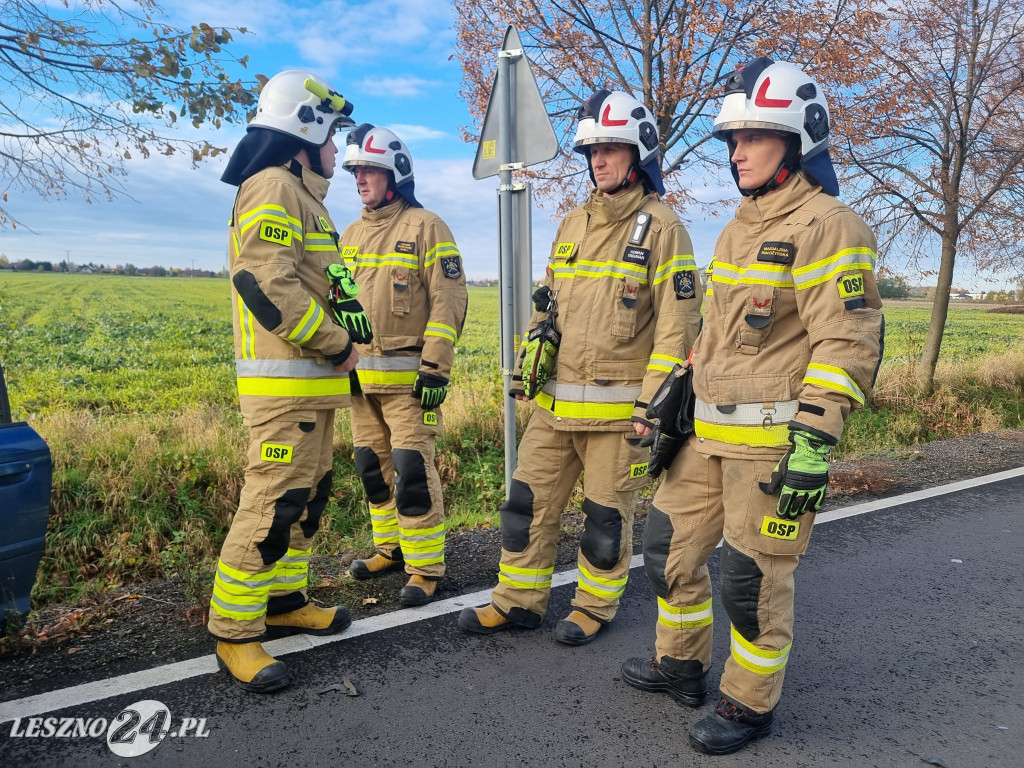 Zderzenie samochodów w Wilkowicach