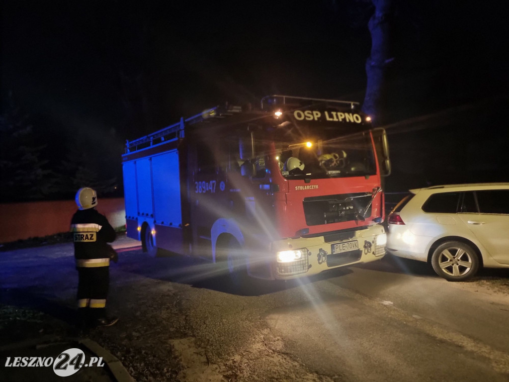 Pożar w Dworku Jeziorki w gminie Osieczna