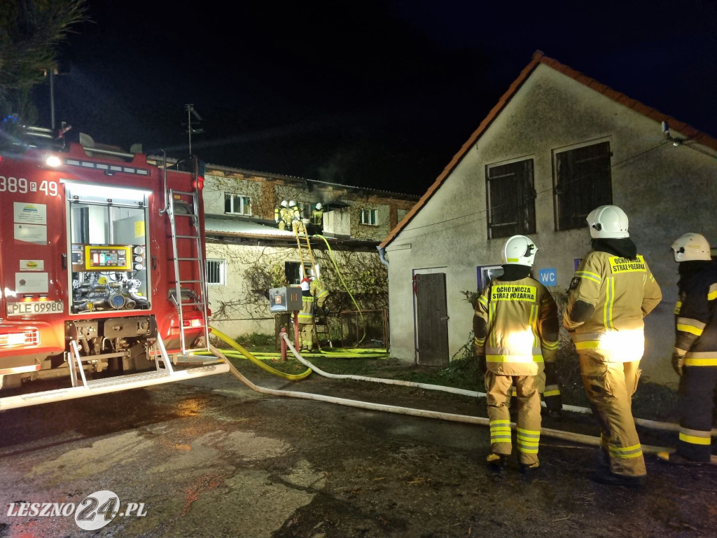Pożar w Dworku Jeziorki w gminie Osieczna