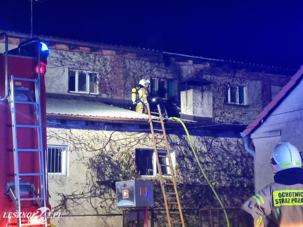 Pożar w Dworku Jeziorki w gminie Osieczna