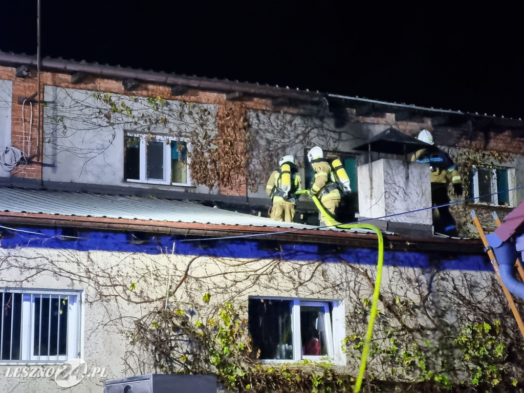 Pożar w Dworku Jeziorki w gminie Osieczna