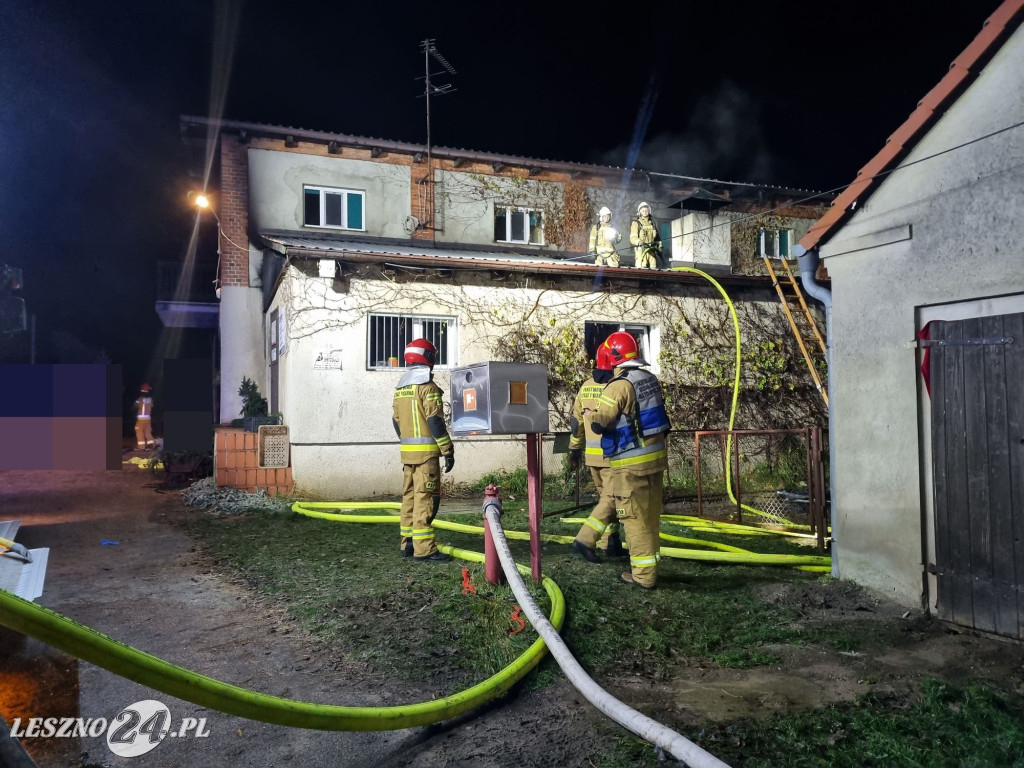 Pożar w Dworku Jeziorki w gminie Osieczna