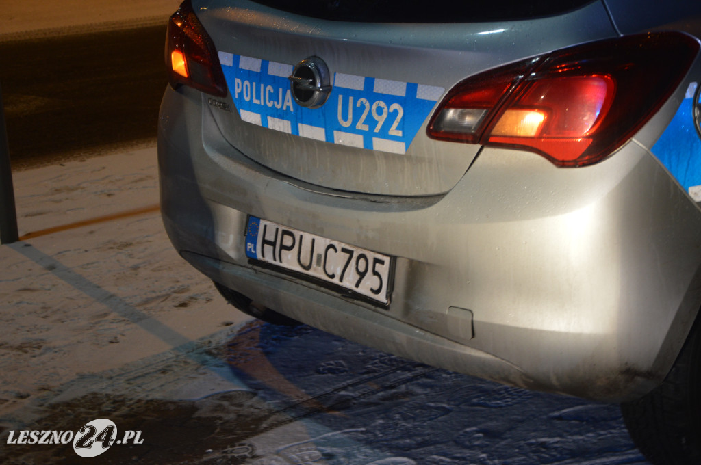Kolizja radiowozu w Lesznie