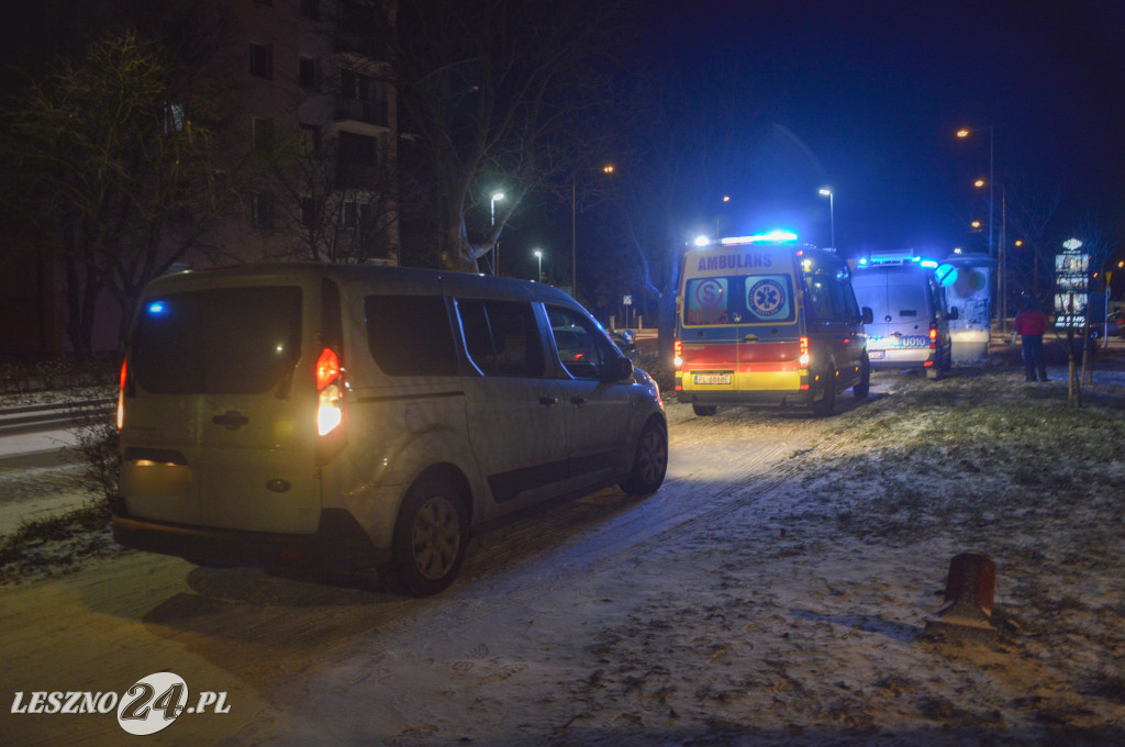 Kolizja radiowozu w Lesznie