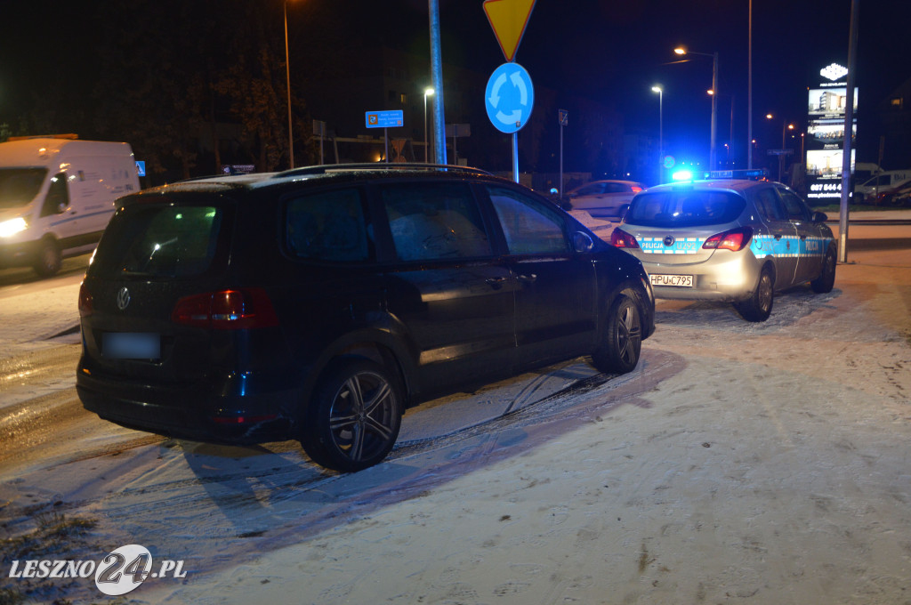 Kolizja radiowozu w Lesznie