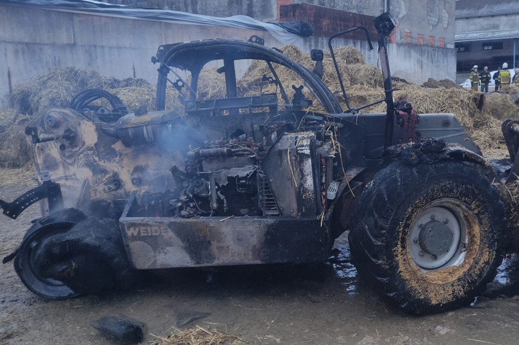 W Wojnowicach spaliła się ładowarka