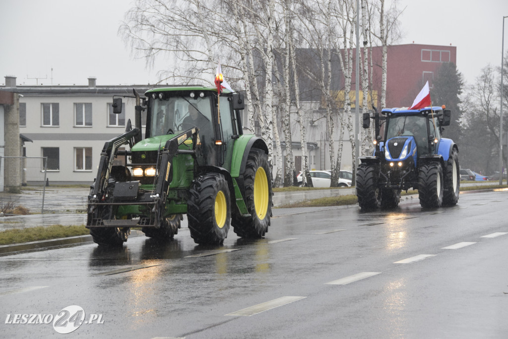 Protest rolniczy na węźle Leszno-Zachód na S5