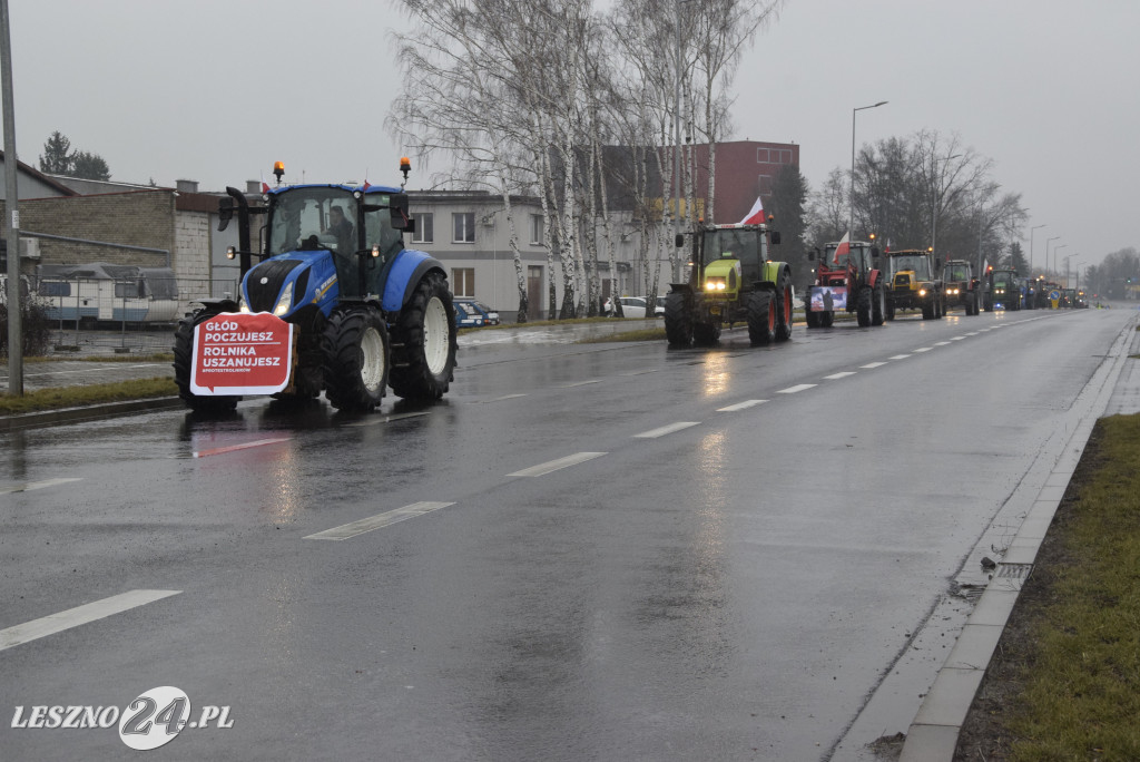 Protest rolniczy na węźle Leszno-Zachód na S5