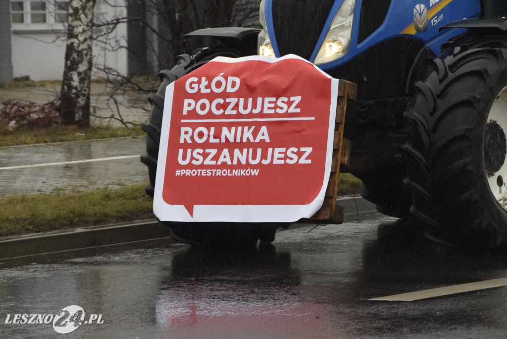 Protest rolniczy na węźle Leszno-Zachód na S5