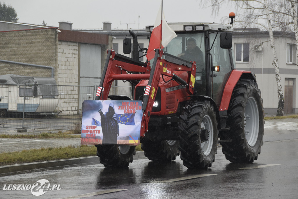Protest rolniczy na węźle Leszno-Zachód na S5