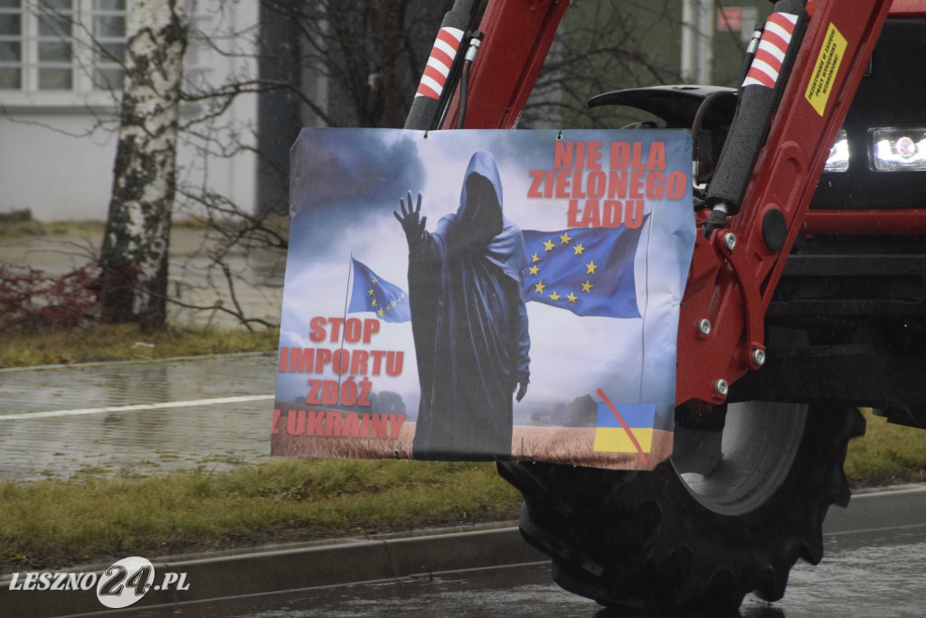 Protest rolniczy na węźle Leszno-Zachód na S5