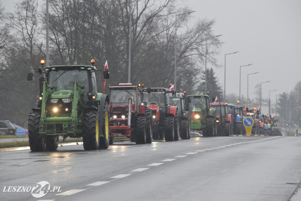 Protest rolniczy na węźle Leszno-Zachód na S5