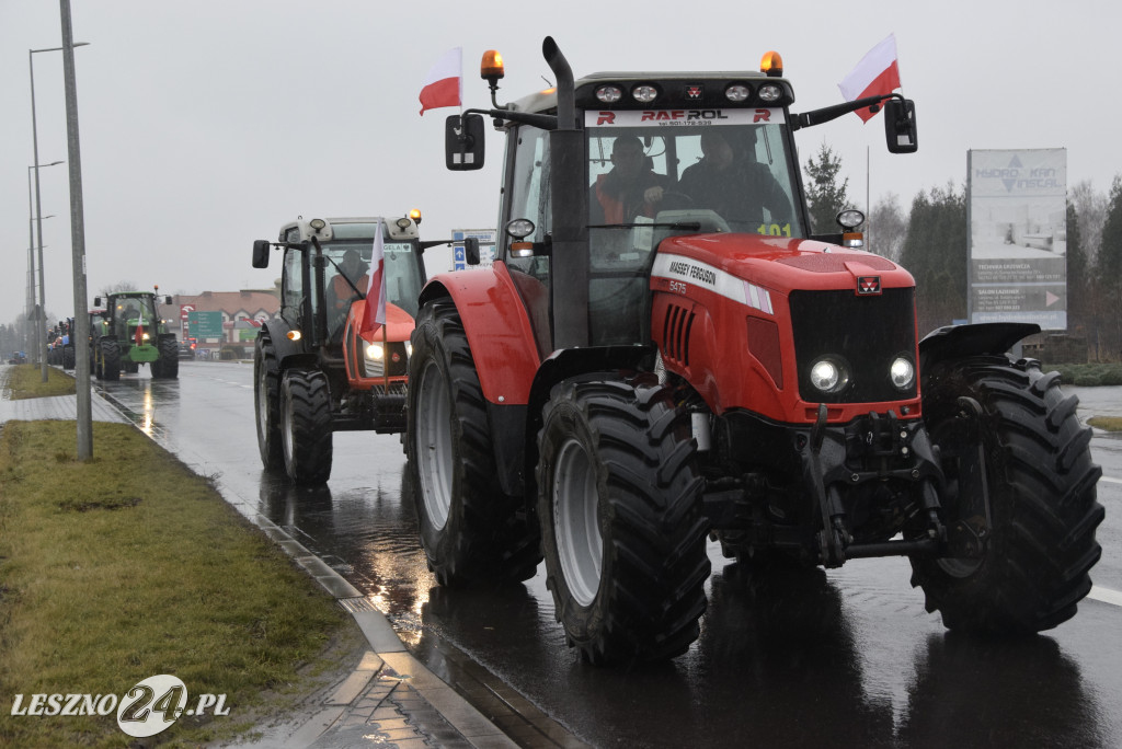 Protest rolniczy na węźle Leszno-Zachód na S5