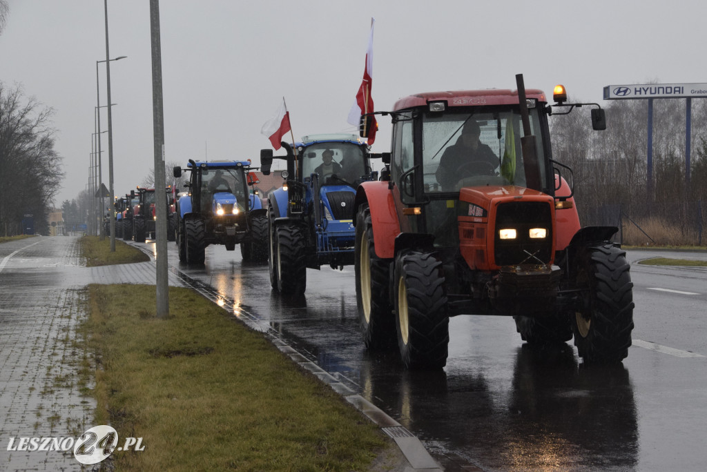 Protest rolniczy na węźle Leszno-Zachód na S5